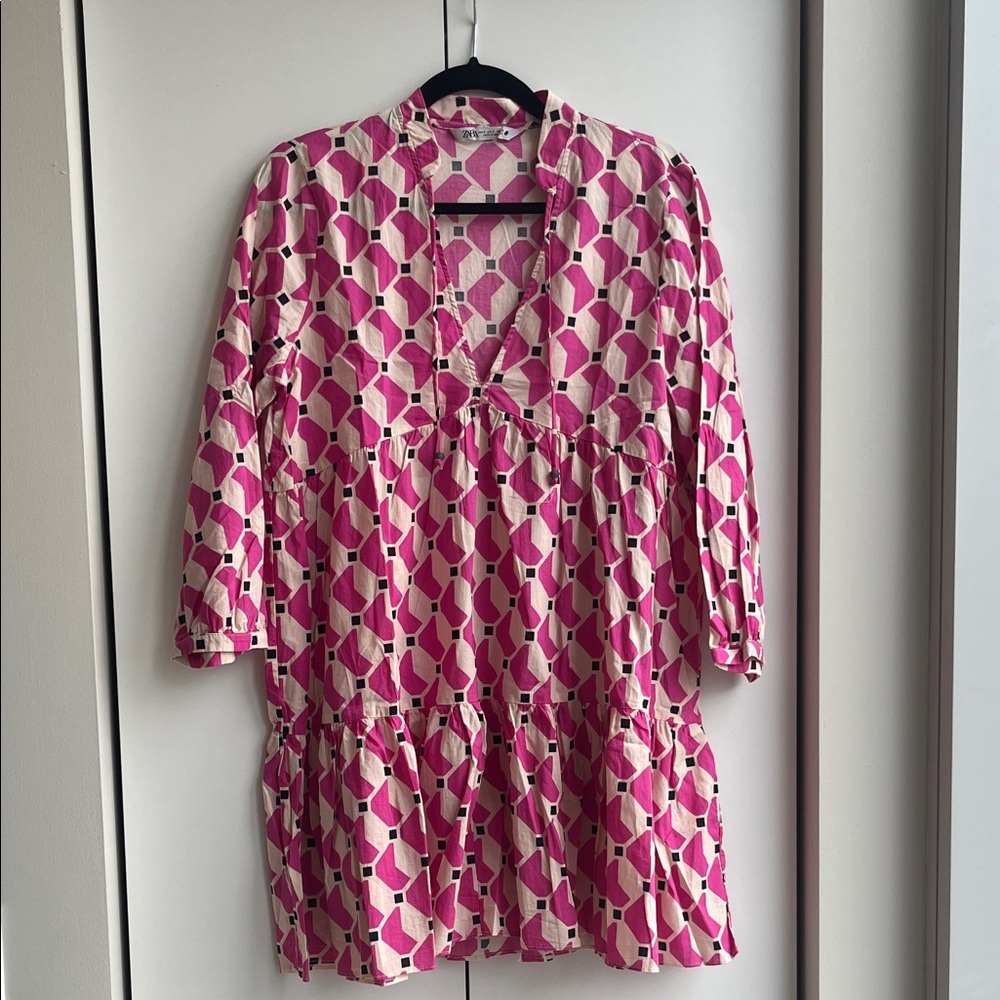 Zara Pink Geometric Print Tunic